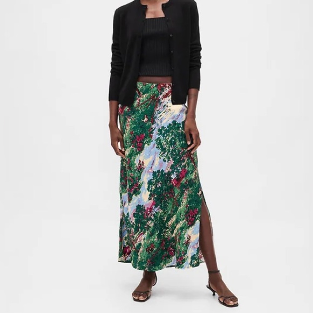 Gap maxi slip skirt farm print equestrian countryside cottagecore
